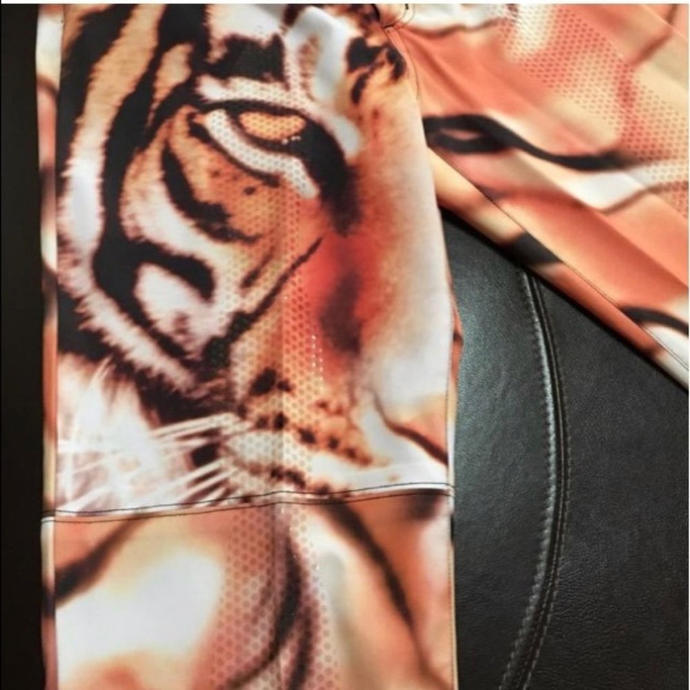 90s Clear sequin Cache tiger print pants